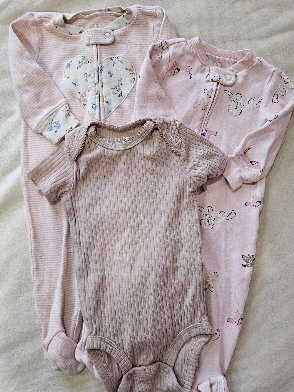 Carter's Pink Bodysuit & Pink One-Piece Sleepers Set - 6 Months